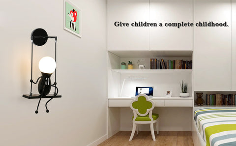 LED-wandlamp voor binnen, schommel kinderbedlamp, creatieve binnenwandlamp geschikt voor slaapkamers, woonkamer, gang, E27, lamp niet inbegrepen, 220 V, IP20