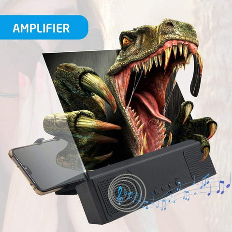 Loupe d'écran avec haut-parleur, loupe d'amplificateur d'écran 3D de 12 pouces, grossissement de 3 à 4 volts
