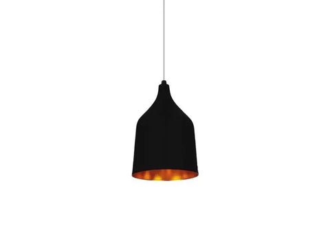 Suspension simple en métal noir avec douille E27 en aluminium - pour hall d'entrée, salon, cuisine, chambre à coucher.