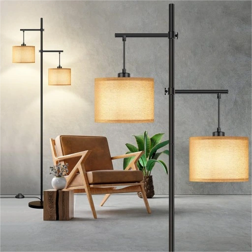 Vloerstaande woonkamerlamp zwart E27 170cm