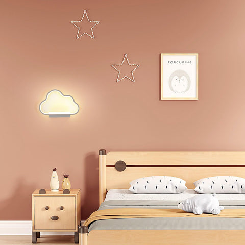Applique murale LED, Blanc 28*20cm, en Aluminium, Lumière Tricolore 6500K+4500K+3000K, pour Chambre