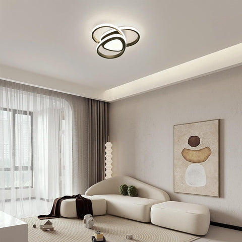 Plafonnier LED Créatif, Noir*3 Ronds, 36W 4000K Lumière Blanche Neutre