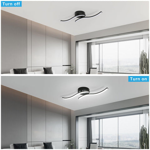 Plafonnier LED Moderne 12W, 6500K Lumière Blanche Froide, Design 2 Barres Parallèles, 60x12 CM, Idéal pour Chambre et Salon
