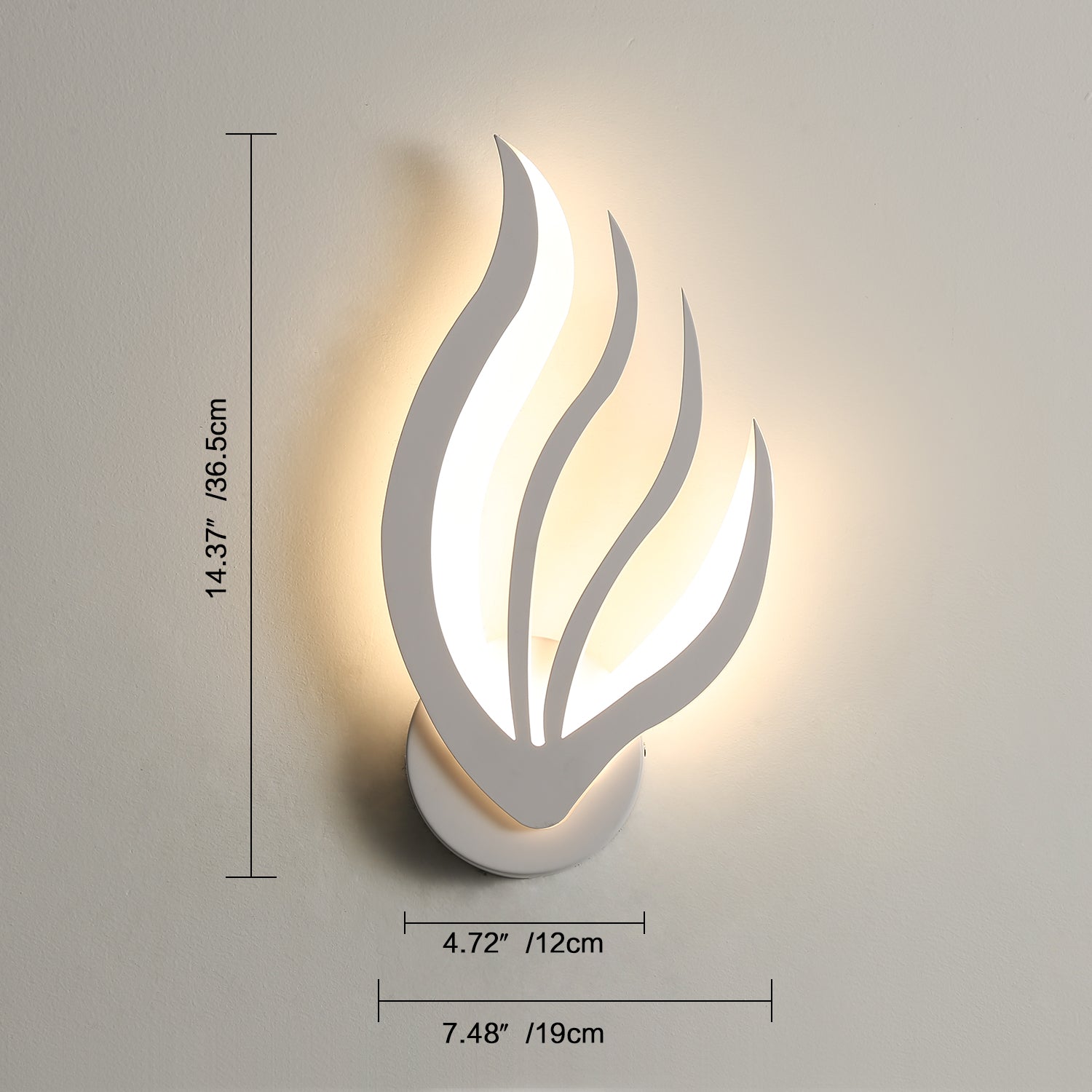 Tableau des dimensions des lampes murales 