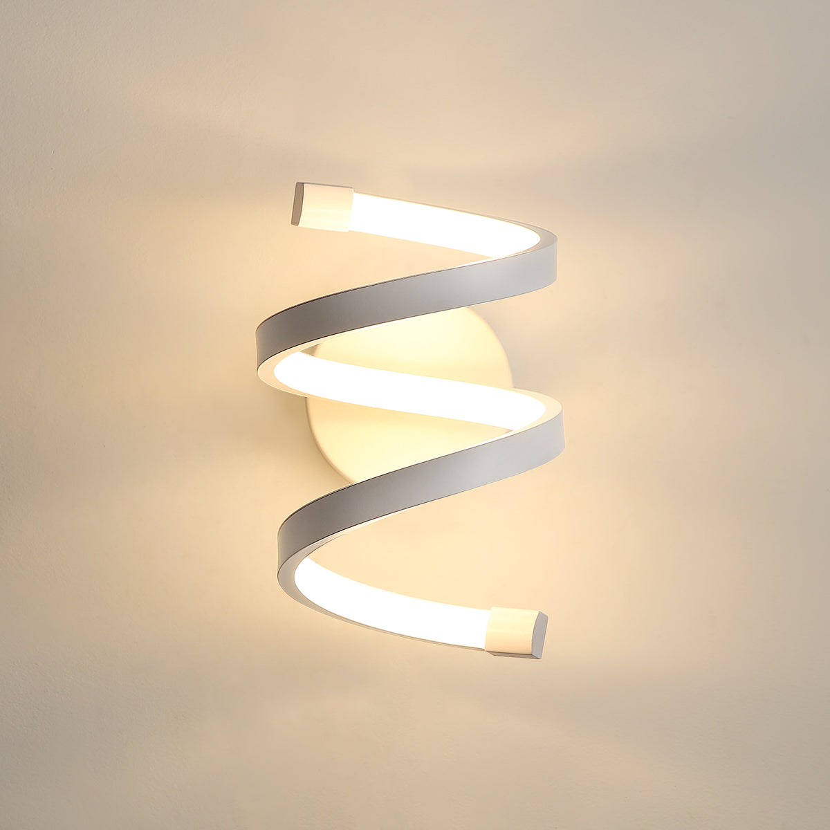 Applique Murale LED Interieur, Lampe Murale 19W spirale blanche