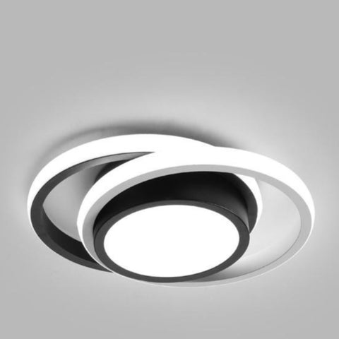 LED Plafonnier Moderne, Lampe de Plafond 21W 2 Anneaux, Plafonnier en métal Acrylique Blanc pour Salon,étude 4500K