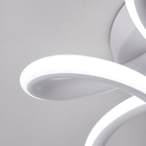 Lampa sufitowa LED, żyrandol 22 W, nowoczesna, zakrzywiona oprawa oświetleniowa, lampa sufitowa do przedpokoju, balkon, salon, kuchnia, łazienka, sypialnia, średnica 26 cm, 6000 K, chłodna biel