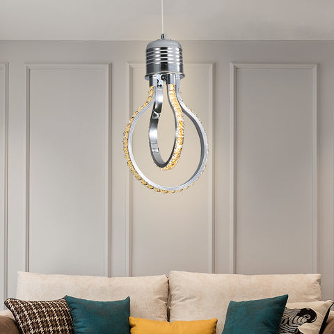 Nowoczesny żyrandol, kryształowa lampa sufitowa LED 21w 3000k, aluminiowa lampa wisząca do sypialni, kuchni, jadalni, baru, korytarza, sali wystawowej, z regulacją wysokości