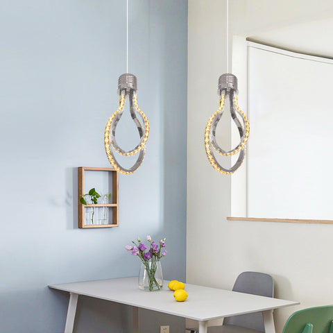 Nowoczesny żyrandol, kryształowa lampa sufitowa LED 21w 3000k, aluminiowa lampa wisząca do sypialni, kuchni, jadalni, baru, korytarza, sali wystawowej, z regulacją wysokości