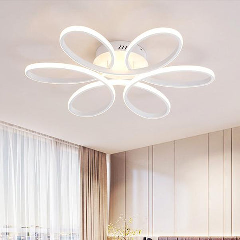 Luz de techo LED Diseño moderno Lámpara de techo con forma de flor creativa para sala de estar Dormitorio Comedor Oficina Luz blanca cálida 3000K