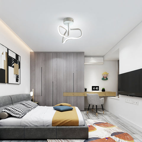 Lampa sufitowa LED 16W, nowoczesna kreatywna metalowa akrylowa lampa sufitowa z aluminium, biała lampa sufitowa 6000K, nowoczesna oprawa sufitowa LED do salonu, sypialni, kuchni
