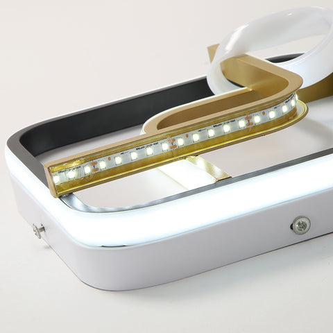 Moderne LED-plafondlamp 23W vierkante plafondlamp 6000K (koel wit licht), acryl plafondlamp geschikt voor badkamer, keuken, woonkamer, slaapkamer (zwart goud)