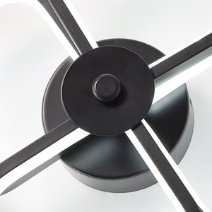 Lampa sufitowa Led, nowoczesna prostokątna metalowa akrylowa lampa sufitowa 32W żyrandol lampa sufitowa, średnica 24CM lampa sufitowa biurowa do sypialni, salonu, jadalni, przedpokoju czarna