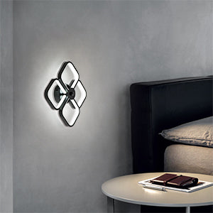 Lampa sufitowa Led, nowoczesna prostokątna metalowa akrylowa lampa sufitowa 32W żyrandol lampa sufitowa, średnica 24CM lampa sufitowa biurowa do sypialni, salonu, jadalni, przedpokoju czarna