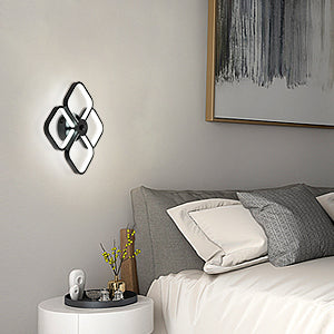 Lampa sufitowa Led, nowoczesna prostokątna metalowa akrylowa lampa sufitowa 32W żyrandol lampa sufitowa, średnica 24CM lampa sufitowa biurowa do sypialni, salonu, jadalni, przedpokoju czarna