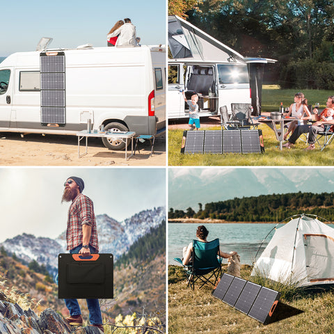 150W 20V Sac Pliant Solaire Léger Silicium Monocristallin Noir Camping Trailer Car Ocean
