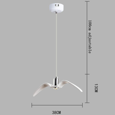 Żyrandol, lampa wisząca 3000K ciepłe światło mewa design nowoczesny prosty żyrandol dekoracyjny typ A średnica 38cm