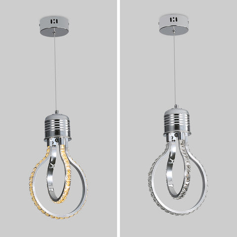 Nowoczesny żyrandol, kryształowa lampa sufitowa LED 21w 3000k, aluminiowa lampa wisząca do sypialni, kuchni, jadalni, baru, korytarza, sali wystawowej, z regulacją wysokości