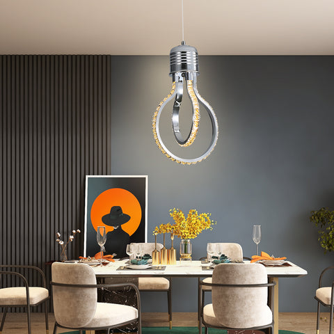 Nowoczesny żyrandol, kryształowa lampa sufitowa LED 21w 3000k, aluminiowa lampa wisząca do sypialni, kuchni, jadalni, baru, korytarza, sali wystawowej, z regulacją wysokości