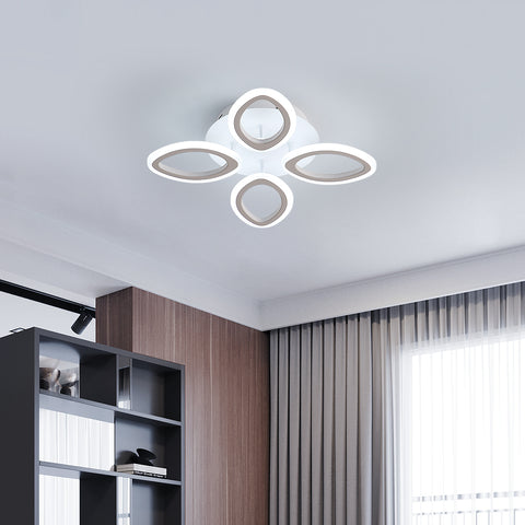 Nowoczesna ściemnialna lampa sufitowa LED 40 W, lampa sufitowa w kształcie kwiatu, żyrandol z płatków metalu akrylowego z pilotem Nadaje się do sypialni, schodów, korytarzy, balkonów i przejść (4 lampy)