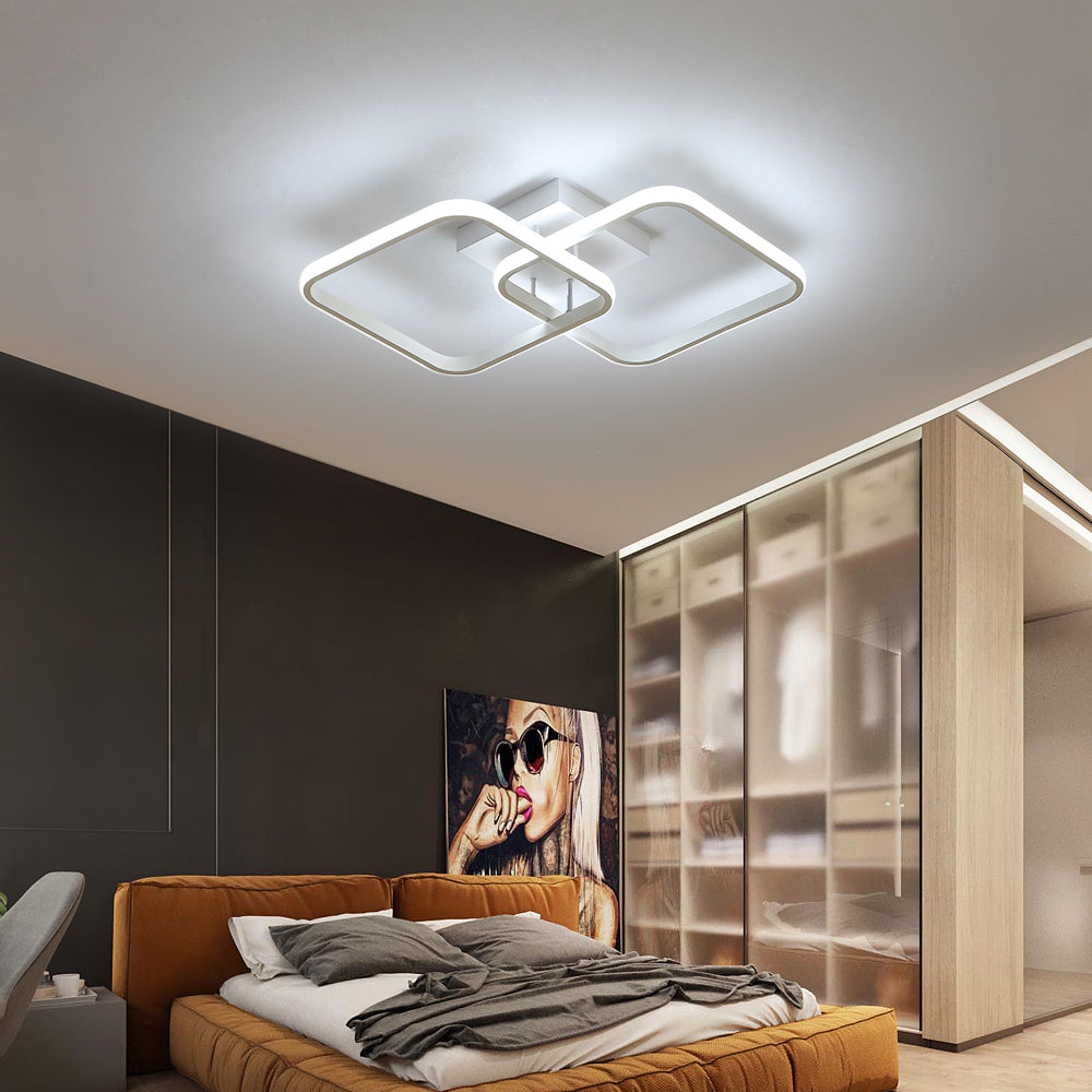 Plafonnier carré Moderne, LED lustres, Lampe de Plafond Acrylique 42W