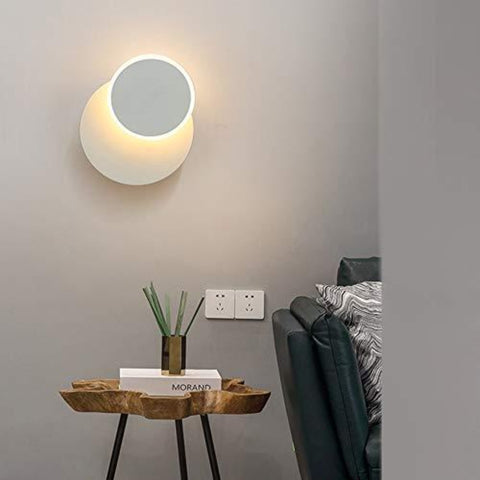 Luces de pared LED, lámpara de pared giratoria de 360 ​​grados, lámparas de noche, lámpara de pared Creative Eclipse 2 en 1 para escaleras de pasillo