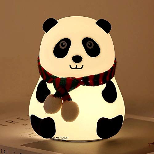 Veilleuse Panda mignonne pour enfants, veilleuse en silicone pour pépinière Kawaii, lampe à 7 couleurs changeantes pour chambre à coucher, décoration de chambre esthétique, cadeaux d'anniversaire