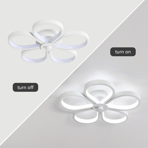 Plafonnier LED 30W Design moderne Blanc Froid 6000K Forme de fleur créative Lampe de Plafond Pour salon chambre à coucher salle à manger bureau Blanc