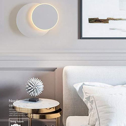 Luces de pared LED, lámpara de pared giratoria de 360 ​​grados, lámparas de noche, lámpara de pared Creative Eclipse 2 en 1 para escaleras de pasillo