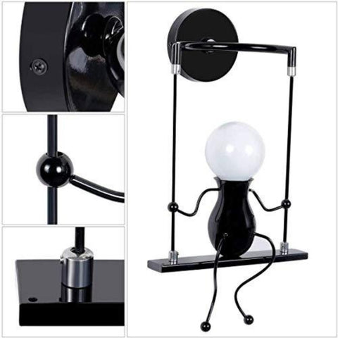 LED-wandlamp voor binnen, schommel kinderbedlamp, creatieve binnenwandlamp geschikt voor slaapkamers, woonkamer, gang, E27, lamp niet inbegrepen, 220 V, IP20