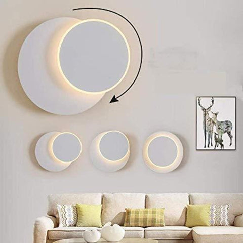 Luces de pared LED, lámpara de pared giratoria de 360 ​​grados, lámparas de noche, lámpara de pared Creative Eclipse 2 en 1 para escaleras de pasillo