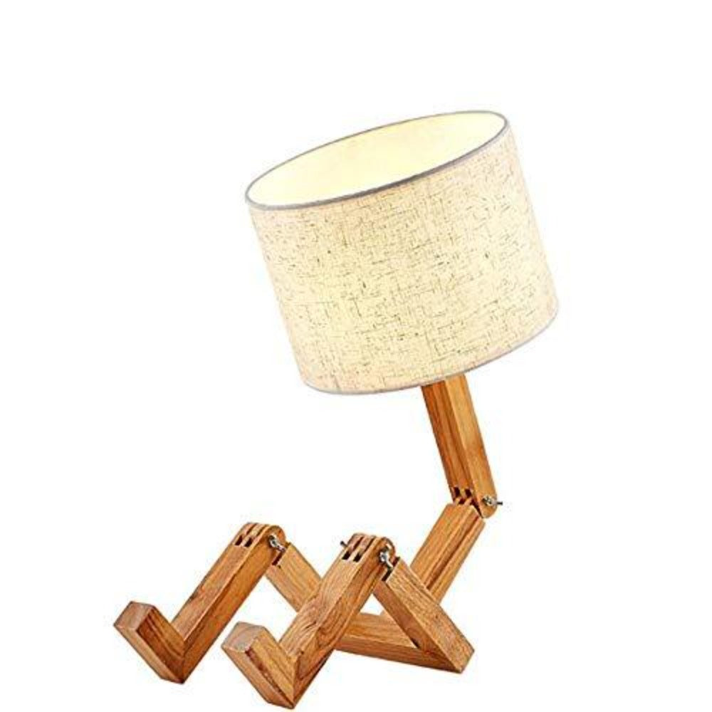 Creative Lampe de table LED en bois massif Robot Lampes de chevet pour les chambres Bureau d'étude européenne Style Chambre