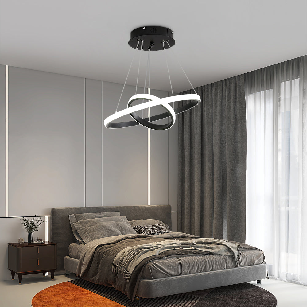 LED Lustre circulaire moderne, Lampe de Suspension réglable