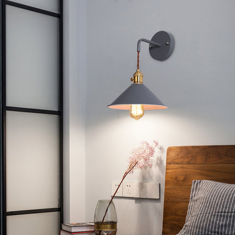 Style nordique Chambre À Coucher Plug-in Dimmable Applique Macaron Bougie Simple Européenne Creative Escalier Allée Avec Interrupteur Applique Murale  Gris (Ampoule non incluse)