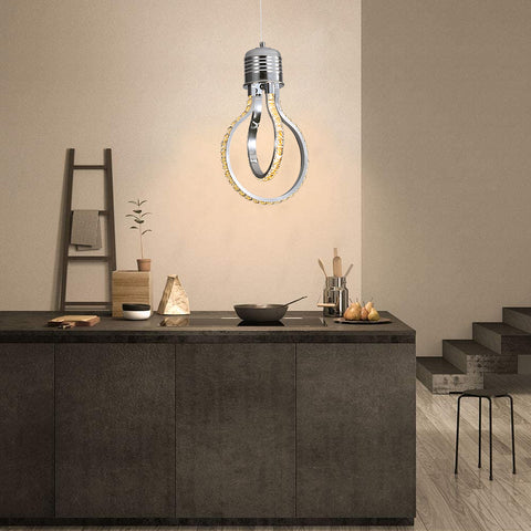 Nowoczesny żyrandol, kryształowa lampa sufitowa LED 21w 3000k, aluminiowa lampa wisząca do sypialni, kuchni, jadalni, baru, korytarza, sali wystawowej, z regulacją wysokości