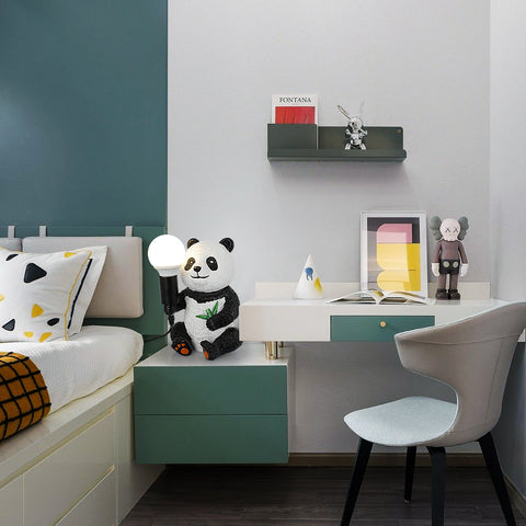 Resin Panda Design Table Lamps, Modern Creative Night Light with Plug-in Cord, Animal LED Desk Lamp, Home Decor Bedside Lamp