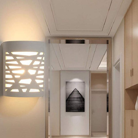 Applique Murale  LED 4W Lumière Blanche Applique Intérieure Moderne Lampe Murale en Plâtre pour Salle de Bain Salon Chambre Escalier Couloir Lumière Blanche Chaude 3000K