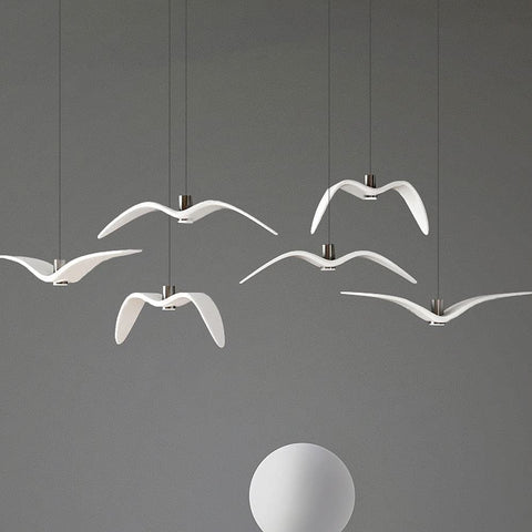 Żyrandol, lampa wisząca 3000K ciepłe światło mewa design nowoczesny prosty żyrandol dekoracyjny typ A średnica 38cm