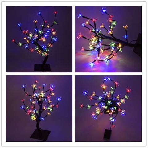 Lampa LED Wiśniowe Drzewo, 0,45M 48LED, Drzewo Świetlne LED, Czarne Gałęzie, Do Dekoracji Wnętrz (Wielokolorowe)