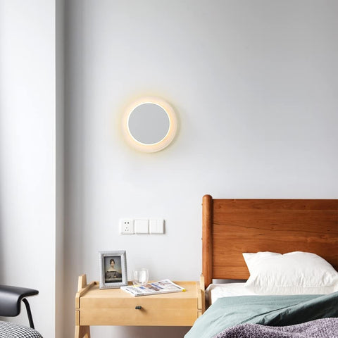 Kinkiety wewnętrzne 12W białe, nowoczesny kinkiet LED, Creative Eclipse 2 w 1, 360 obrotowy 3000K ciepły biały, oświetlenie do salonu, schodów, sypialni