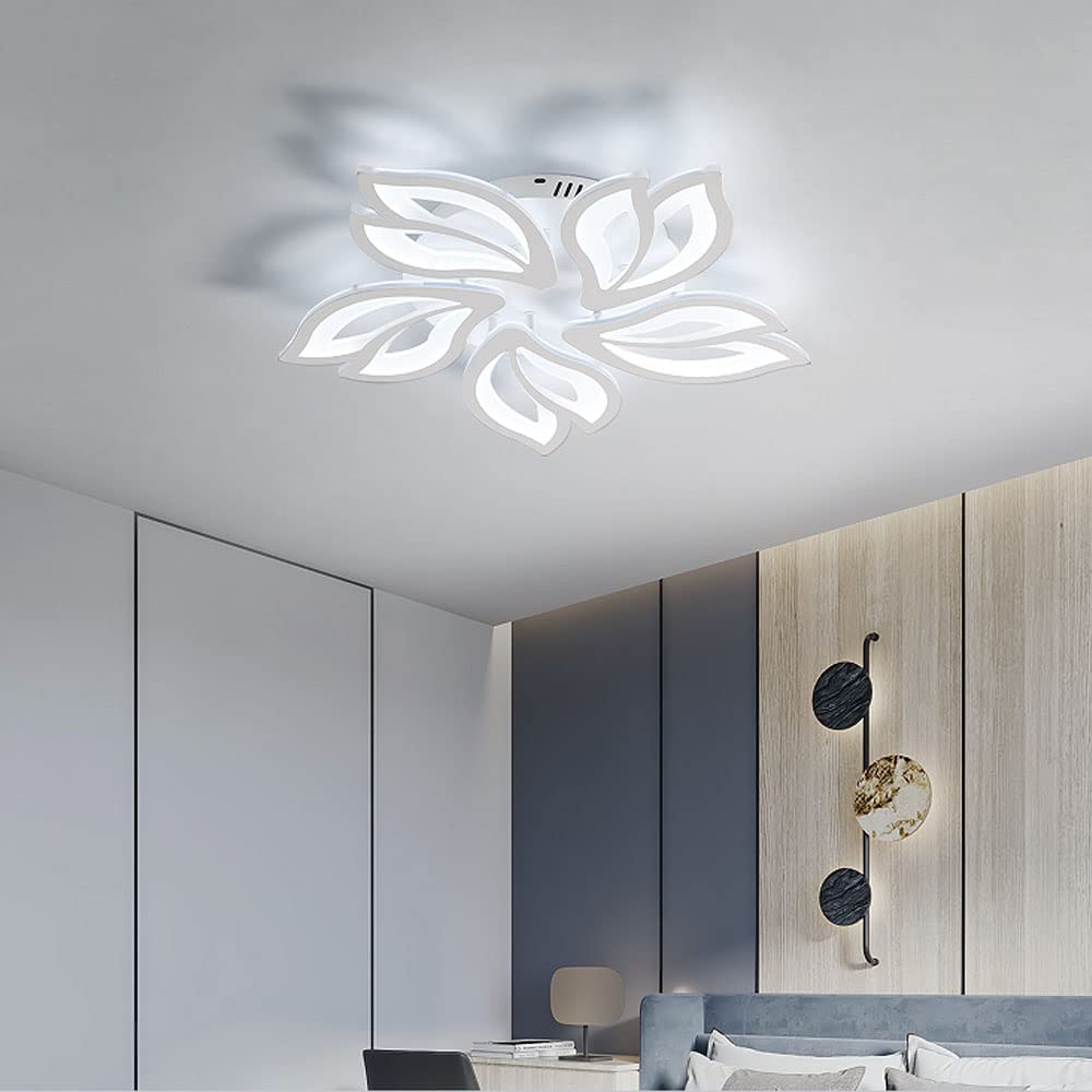 Plafonnier LED 65W, Creative Fleur de Forme Lampe de Plafond Moderne