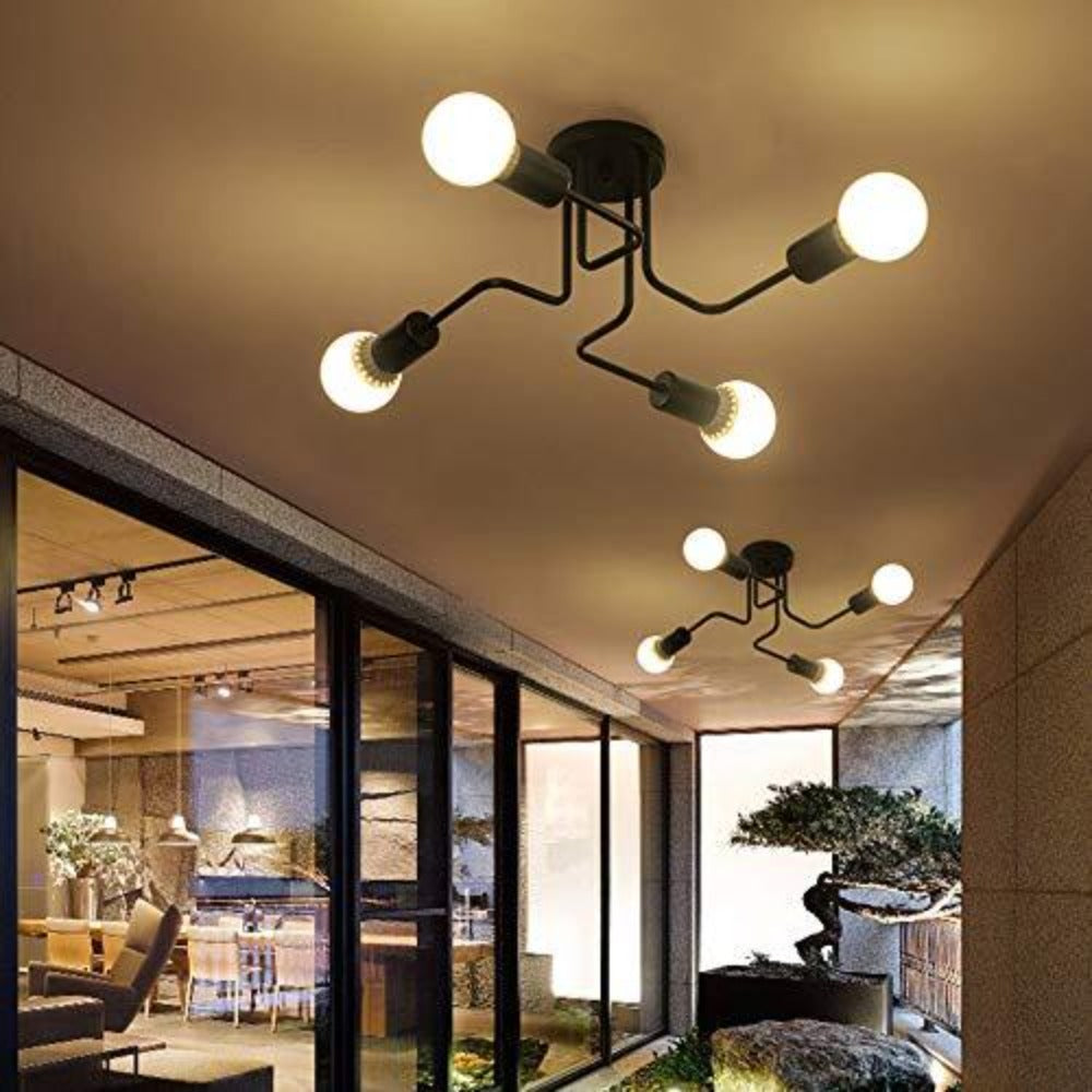 Moderne Plafonnier Lustres Luminaire Industriel en Metal