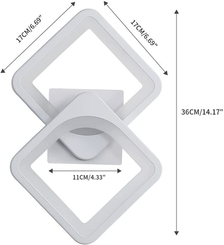 Lámpara de pared LED de 24 W, forma convertible, para escaleras interiores, sala de estar, dormitorio, luz blanca fría 6000 K