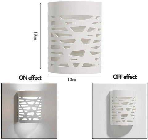 Applique Murale  LED 4W Lumière Blanche Applique Intérieure Moderne Lampe Murale en Plâtre pour Salle de Bain Salon Chambre Escalier Couloir Lumière Blanche Chaude 3000K