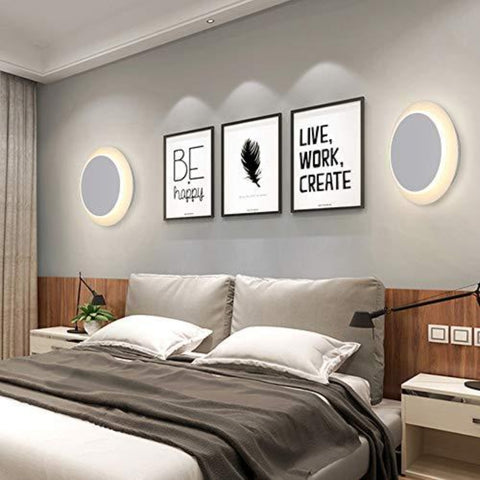 Luces de pared LED, lámpara de pared giratoria de 360 ​​grados, lámparas de noche, lámpara de pared Creative Eclipse 2 en 1 para escaleras de pasillo