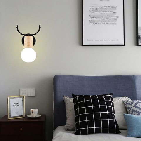 Applique Murale Rétro 2 Pack, Créative Design Antler Lampe Murale en Bois, Éclairage Mural Métal Vintages, Réglable Lampes Murale Interieur pour Salon, Chambre à Coucher, Couloir, Décoration Moderne