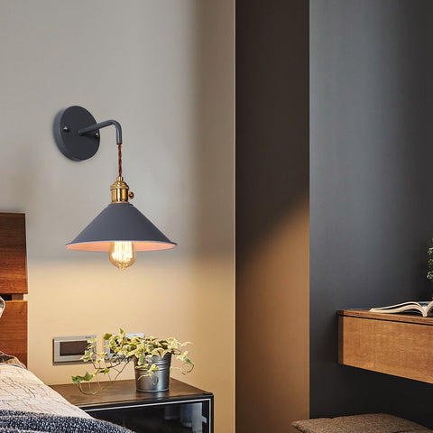 Style nordique Chambre À Coucher Plug-in Dimmable Applique Macaron Bougie Simple Européenne Creative Escalier Allée Avec Interrupteur Applique Murale  Gris (Ampoule non incluse)