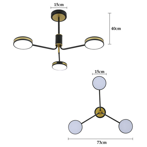 Lampe Lustre Plafonnier Nordique Moderne Restaurant Créatif 3 Têtes pour Chambre, Salon, Restaurant, Bar