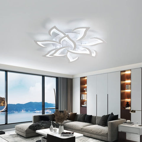 Plafonnier Led Dimmable, Blanc Lampe de Plafond Moderne avec Télécommande