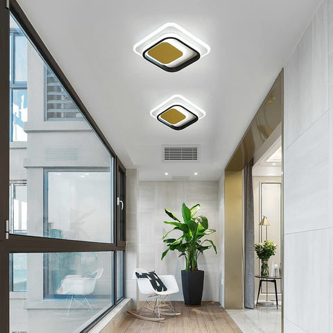 LED-plafondlamp, 36W acryl LED-plafondlamp, 25x25CM moderne vierkante kamerlamp voor balkon slaapkamer woonkamer koel wit 6000K